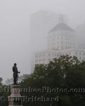 Photograph of Solomon Juneau In Mist from www.MilwaukeePhotos.com (C) Ian Pritchard
